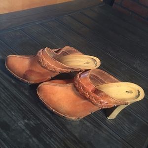 Candies Wooden Mule Clog Heel Shoes US 6 EU 37 EUC